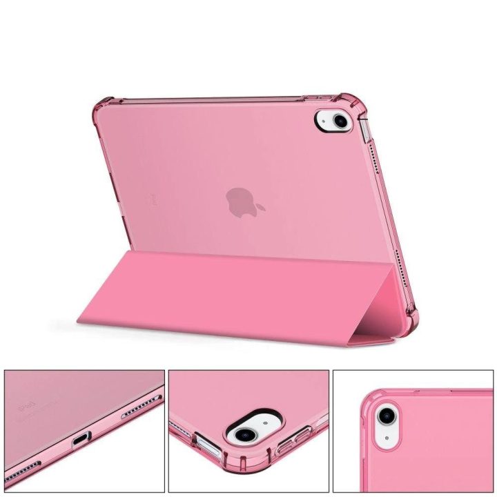 Hybrid dėklas iPad 10/2022 modeliui - rožinė spalva - permatomas