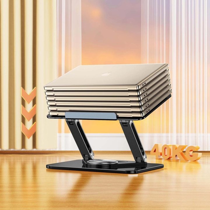 Nešiojamojo kompiuterio stovas WRS-CPY84SB 360 aliuminis - juodas