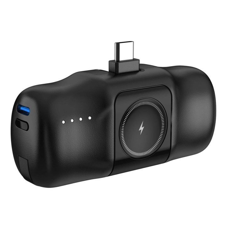 Mini Powerbank“ WF16 C laidu ir įkrovikliu Apple Watch“ – juodas