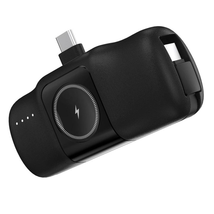 Mini Powerbank“ WF16 C laidu ir įkrovikliu Apple Watch“ – juodas