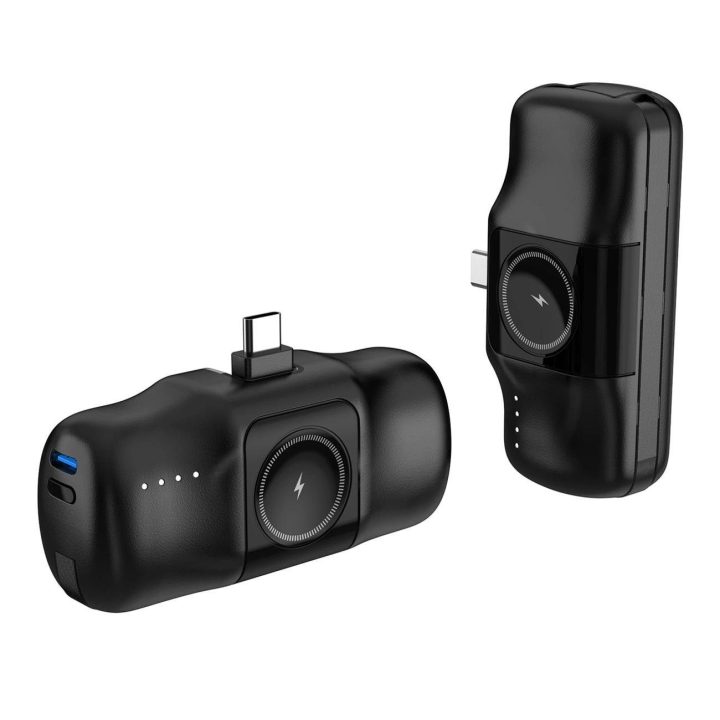 Mini Powerbank“ WF16 C laidu ir įkrovikliu Apple Watch“ – juodas
