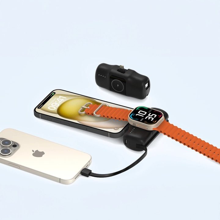 WF16 C kabeliu ir Apple Watch“ įkrovikliu – juodas