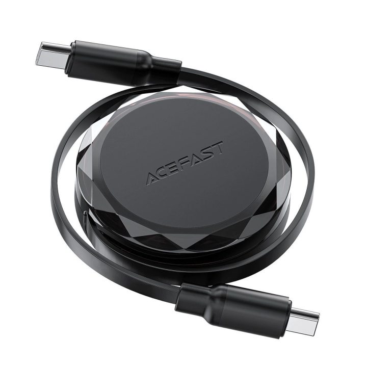 USB C įtraukiamas 60 W laidas – juodas