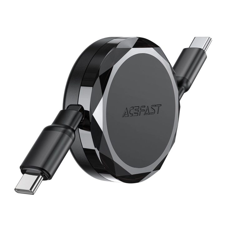 USB C įtraukiamas 60 W laidas – juodas