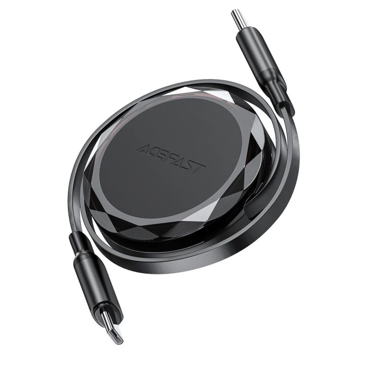 USB C įtraukiamas 60 W laidas – juodas