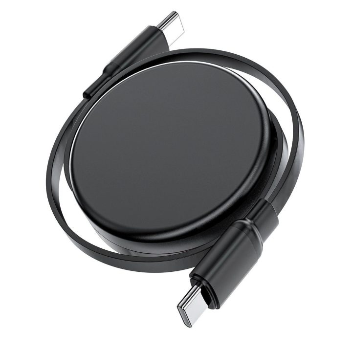 USB C įtraukiamas 60 W laidas – juodas