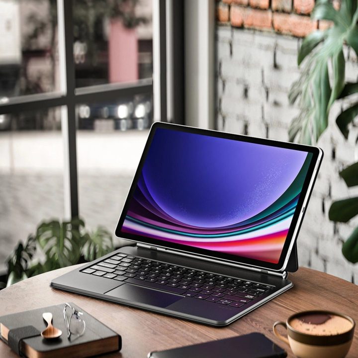 klaviatūros dėklas (MK serija) su klaviatūra su Bluetooth Samsung Galaxy Tab S9+ / S8+ / S7+ - juodas