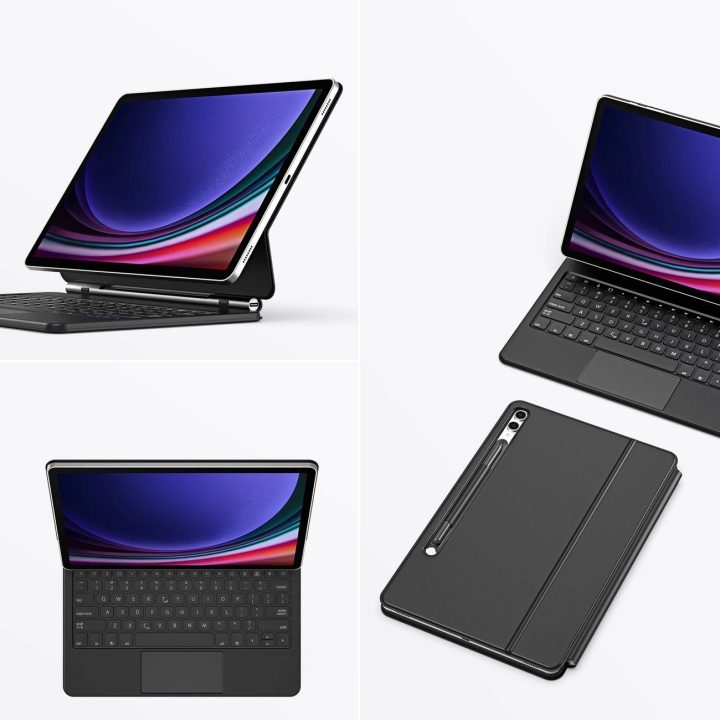klaviatūros dėklas (MK serija) su klaviatūra su Bluetooth Samsung Galaxy Tab S9+ / S8+ / S7+ - juodas