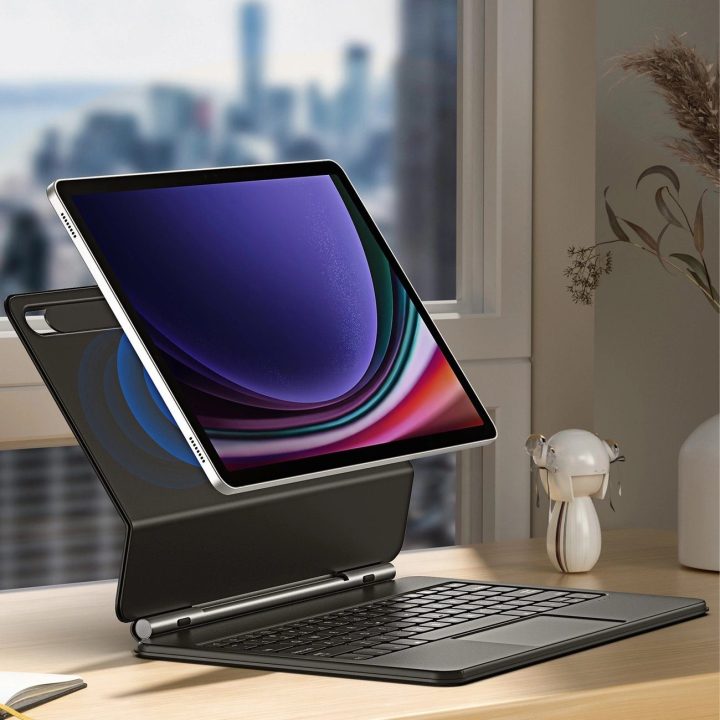 klaviatūros dėklas (MK serija) su klaviatūra su Bluetooth Samsung Galaxy Tab S9+ / S8+ / S7+ - juodas