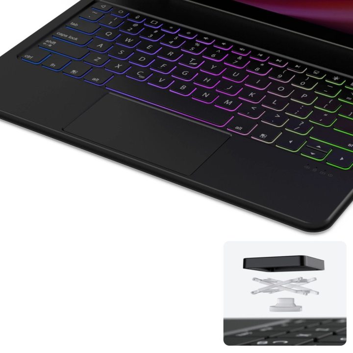 klaviatūros dėklas (MK serija) su klaviatūra su Bluetooth Samsung Galaxy Tab S9+ / S8+ / S7+ - juodas