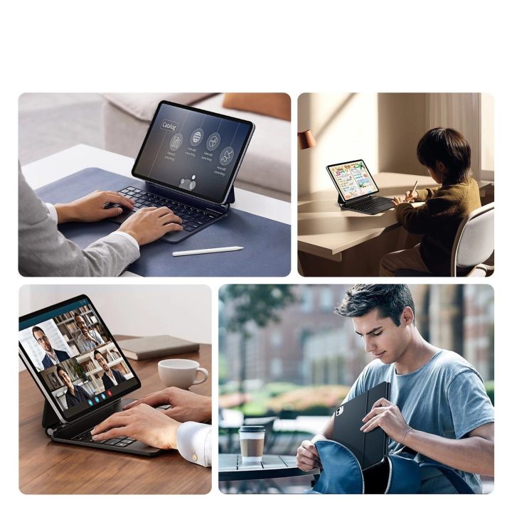 klaviatūros (MK serija) dėklas su Bluetooth“ klaviatūra iPad Pro 11“ 2024 m. - juodos spalvos