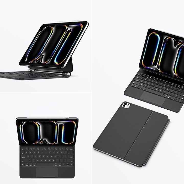 klaviatūros (MK serija) dėklas su Bluetooth“ klaviatūra iPad Pro 11“ 2024 m. - juodos spalvos