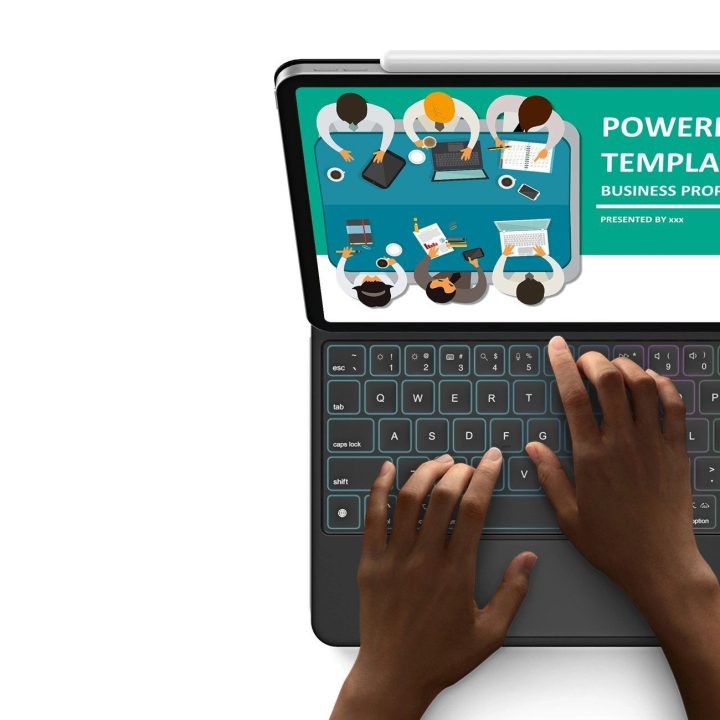 klaviatūros (MK serija) dėklas su Bluetooth“ klaviatūra iPad Pro 11“ 2024 m. - juodos spalvos