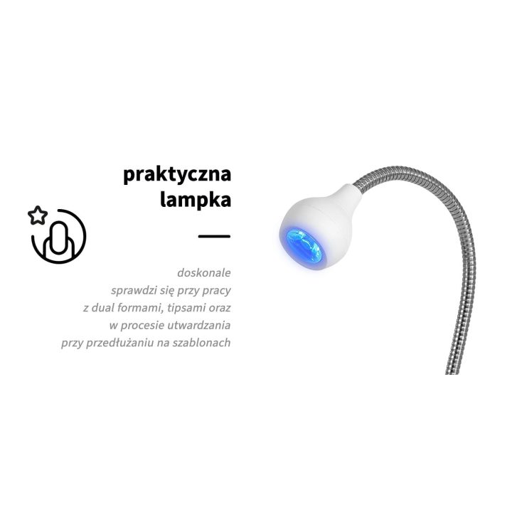 Švytintis UV LED gyvatės formos stalinis šviestuvas, baltos spalvos