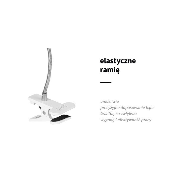 Švytintis UV LED gyvatės formos stalinis šviestuvas, baltos spalvos