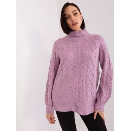 Šviesiai violetinio atspalvio megztinis