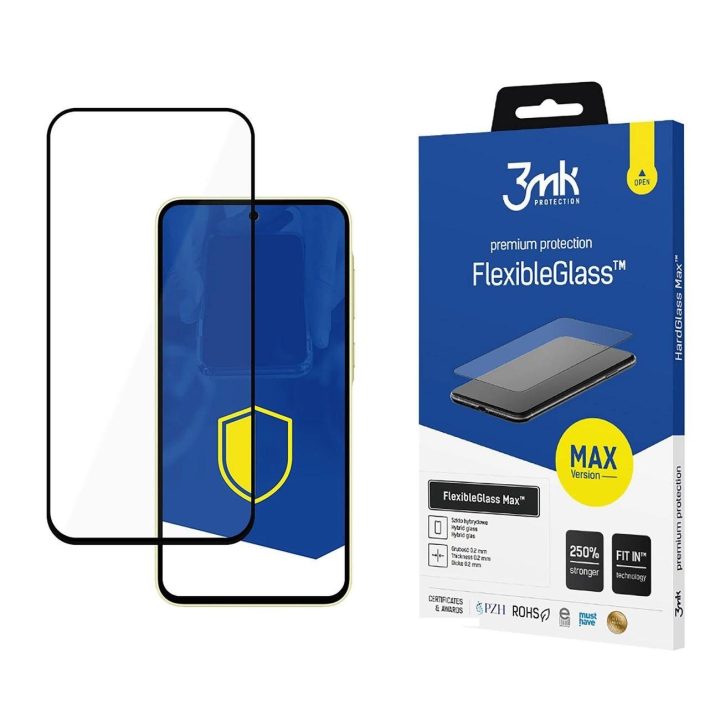 Grūdintas stiklas FlexibleGlass Max Black skirtas Samsung Galaxy A35 5G“