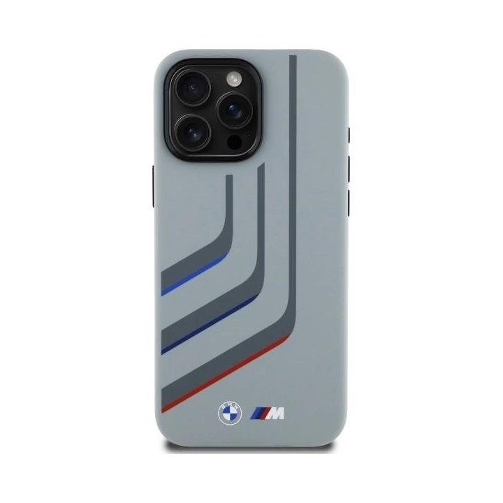 Telefono dėklas BMW silikoninis MagSafe dėklas iPhone 16 Pro Max“ – pilkos spalvos