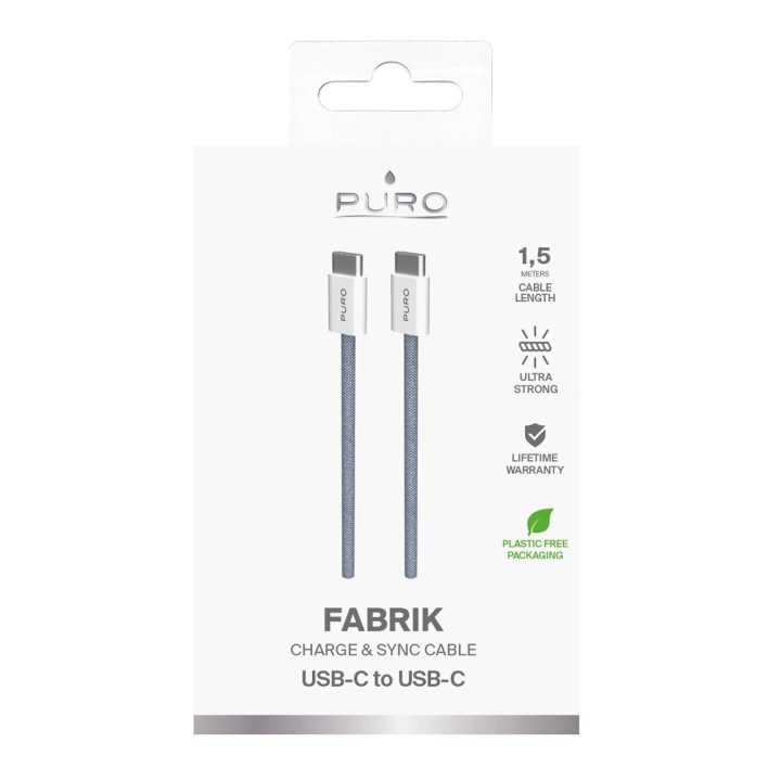 60 W USB C laidas, 1,5 m, mėlynas