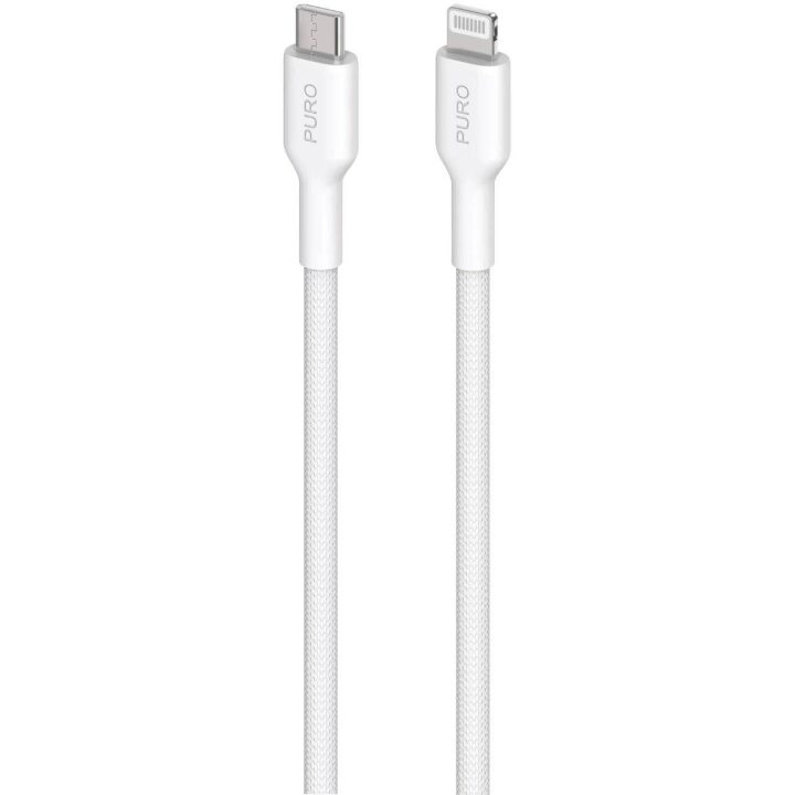 USB-C – Lightning kabelis su MFI 1,2 m – baltas