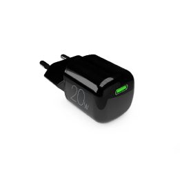 20W GaN USB-C sieninis įkroviklis – juodas