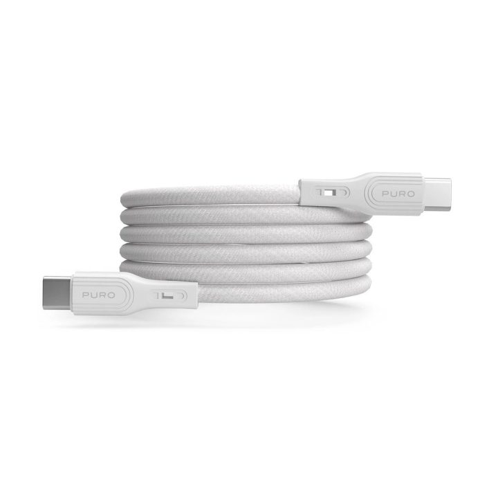 USB C 60 W USB 3.2 (20 Gbps) 1 m magnetinis kabelis – baltas