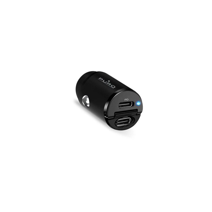30 W galios 2 x USB-C automobilio įkroviklis – juodas