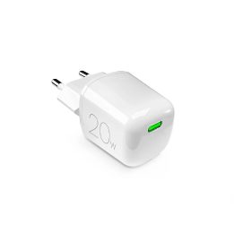 20W GaN USB-C sieninis įkroviklis – baltas
