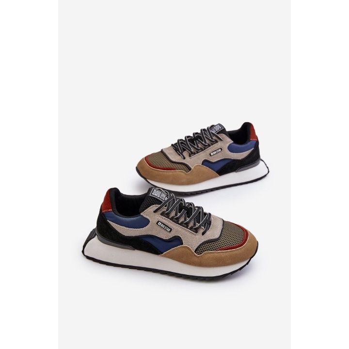 Vyriški sportbačiai Big Star NN174320 Memory Foam System Smėlio spalvos-Blue