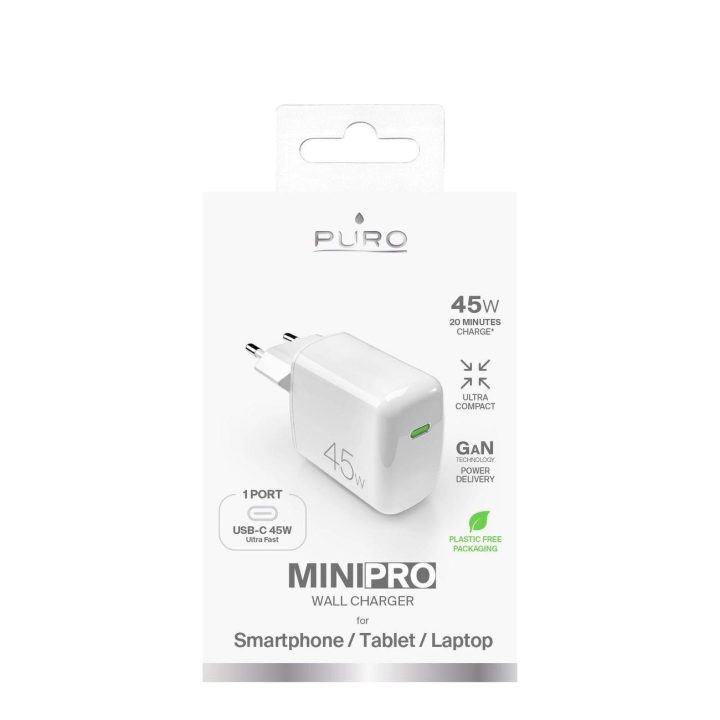 45W PD GaN USB-C tinklo įkroviklis – baltas