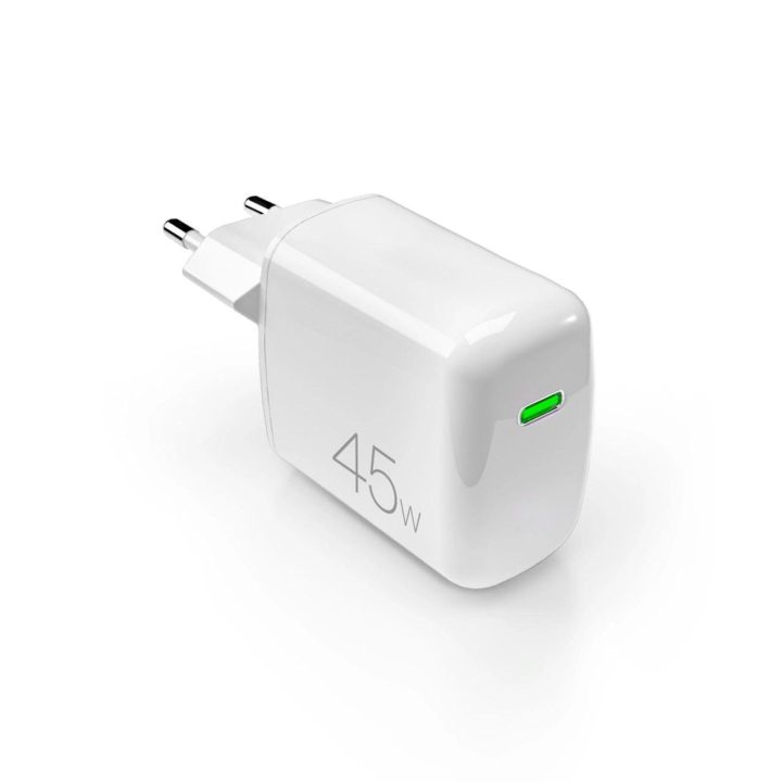 45W PD GaN USB-C tinklo įkroviklis – baltas