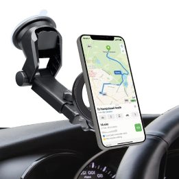 išmanusis telefono laikiklis prietaisų skydeliui ir priekiniam stiklui, suderinamas su MagSafe - juodas