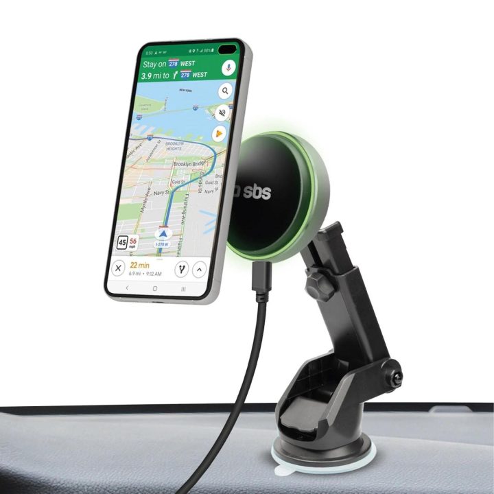 5W teleskopinis išmaniųjų telefonų laikiklis su belaidžiu įkrovikliu, suderinamu su MagSafe“ automobilio prietaisų skydeliui ar