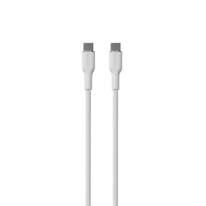 USB C 60 W 1,5 m silikono laidas – baltas