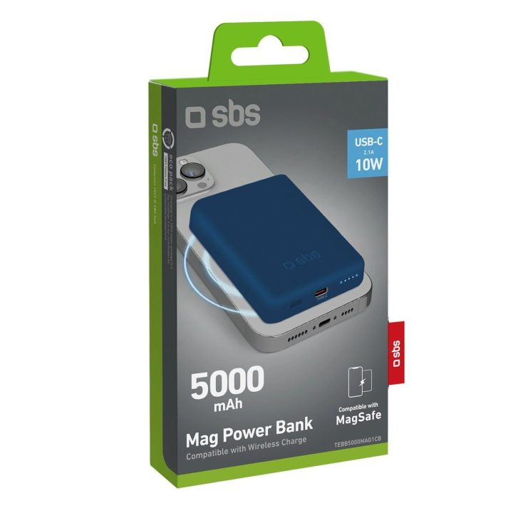 5000 mAh belaidis magnetinis maitinimo bankas Blue“