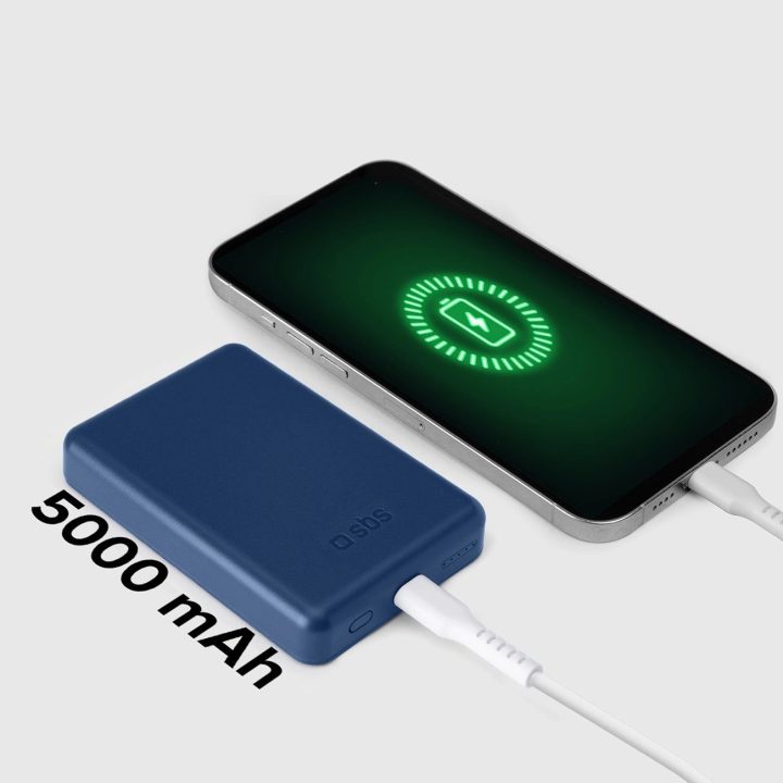 5000 mAh belaidis magnetinis maitinimo bankas Blue“