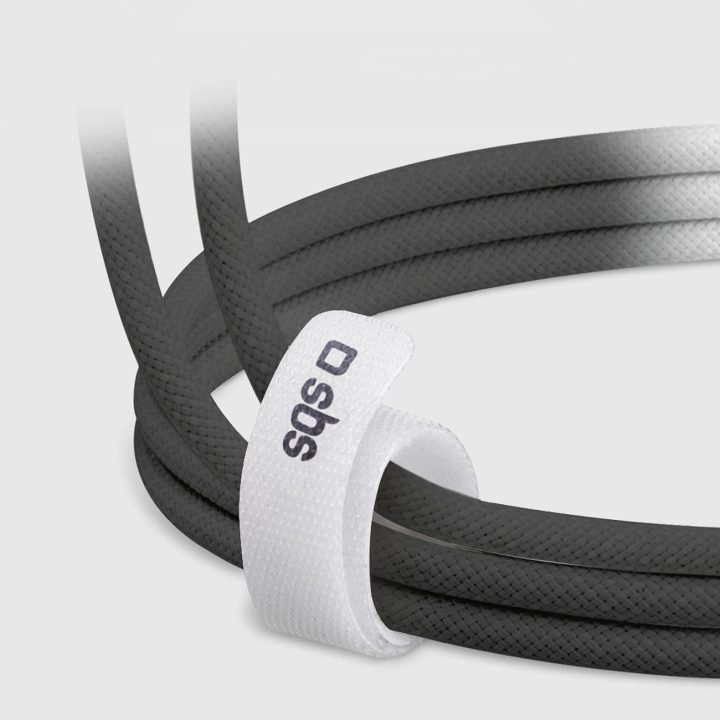 Tekstilinė USB C jungtimi, 1,5 m, 60 W, juoda