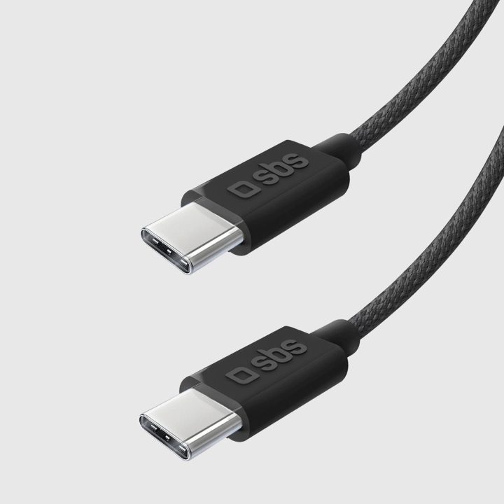 Tekstilinė USB C jungtimi, 1,5 m, 60 W, juoda