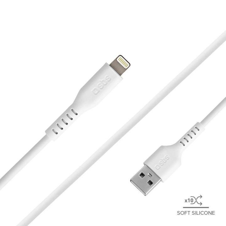 USB - Lightning laidas duomenų perdavimui ir įkrovimui Baltas