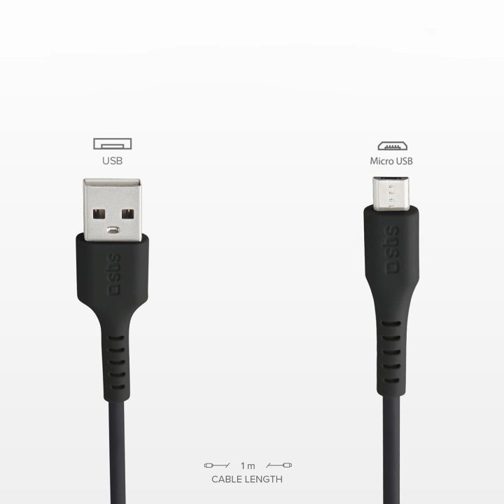 Duomenų kabelis USB 2.0 – Mikro USB, juodas