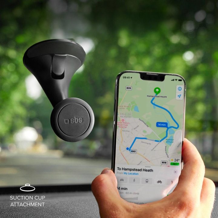 Automobilinis magnetinis laikiklis su Wide Line siurbimo taurele, juodas