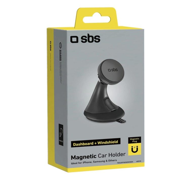 Automobilinis magnetinis laikiklis su Wide Line siurbimo taurele, juodas