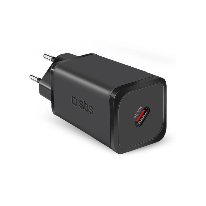 65 W GaN įkroviklis su Power Delivery“ technologija, juodos spalvos