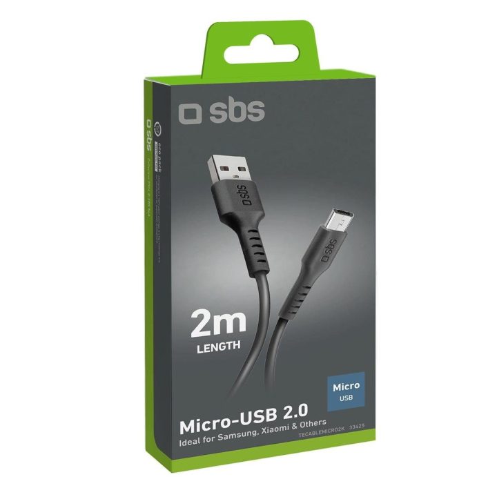 Įkrovimo laidas su USB 2.0 bei Micro-USB išėjimais Juodas