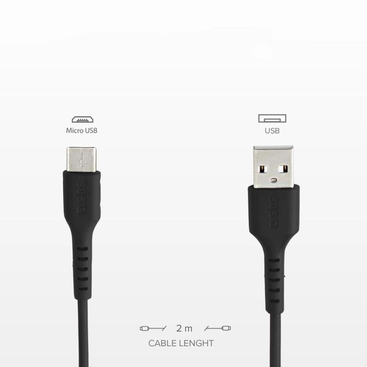 Įkrovimo laidas su USB 2.0 bei Micro-USB išėjimais Juodas