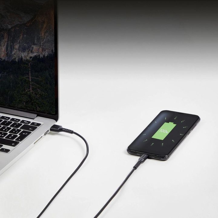Įkrovimo laidas su USB 2.0 bei Micro-USB išėjimais Juodas