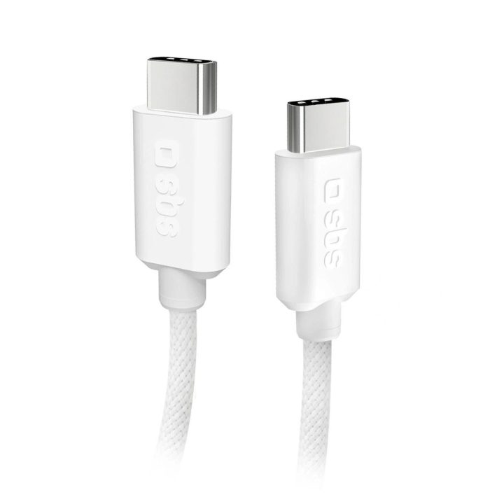 Tekstilinis laidas su USB C 1,5 m 60 W pilka