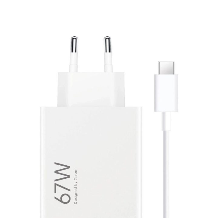 tinklo įkroviklis 67W 6,2A USB C laidu - balta