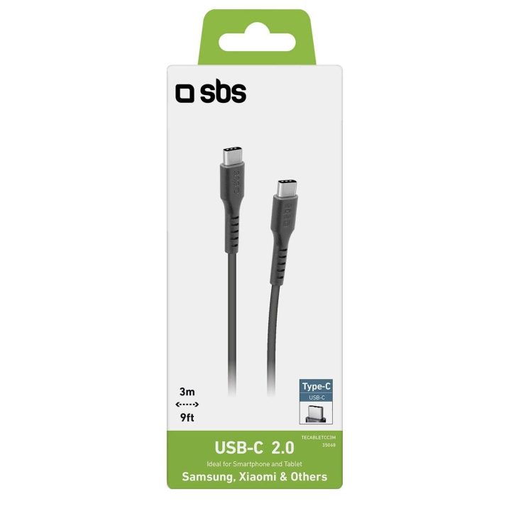 USB-C duomenų ir įkrovimo laidas 3 m