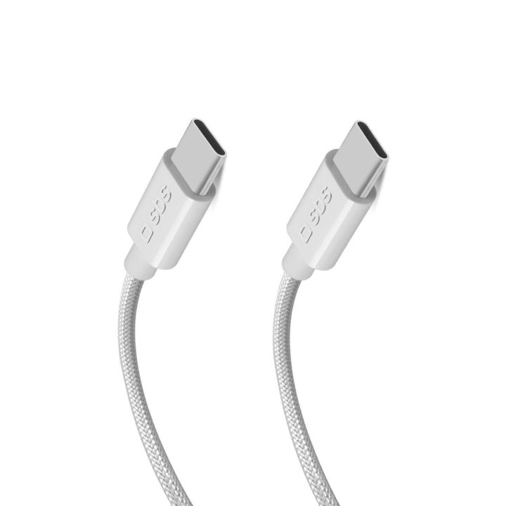 Austa laidas su integruotu USB C tipo, 2m, 60W, pilka spalva